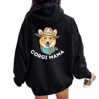 Corgi Mama Cute Welsh Corgi Owner Dog Lover Women Oversized Hoodie Back Print | Mazezy
