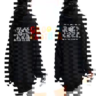 Cute Groovy Brother Colorful Birthday Matching Family Women Oversized Hoodie Back Print - Thegiftio UK