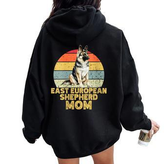 East European Shepherd Dog Mom Retro Dogs Lover & Owner Women Oversized Hoodie Back Print | Mazezy