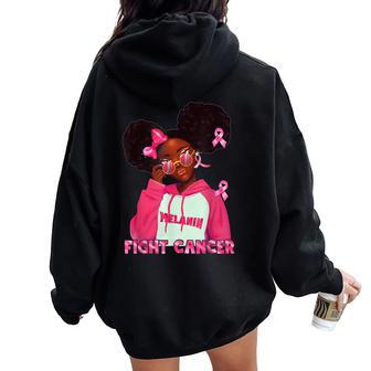 Fight Cancer African Black Girl Breast Cancer Warrior Women Oversized Hoodie Back Print | Mazezy