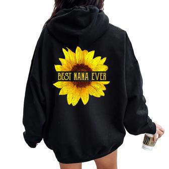 Best Nana Ever Sunflower Apparel Fun Italian Grandma Women Oversized Hoodie Back Print | Mazezy UK