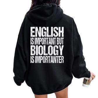 Biology Quote Back To School Student Teacher Women Oversized Hoodie Back Print | Mazezy