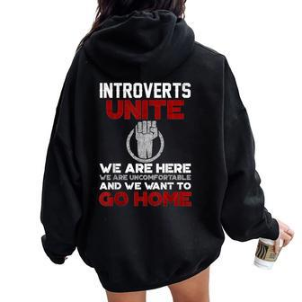 Intp Introverts Unite Anti Social For Women Women Oversized Hoodie Back Print | Mazezy