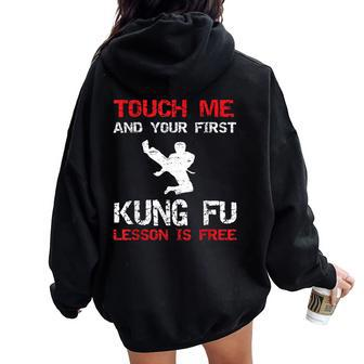 Kung Fu Karate Gag Martial Arts Teacher Women Oversized Hoodie Back Print | Mazezy