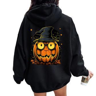 Minimalist Halloween Pumpkin Youth S-6Xl Women Oversized Hoodie Back Print - Monsterry
