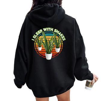 Saint George's Sword Mother-In-Laws Tongue House Plant Women Oversized Hoodie Back Print | Mazezy