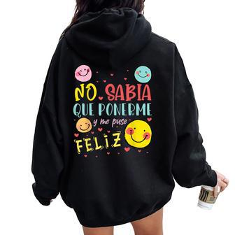 Spanish Teacher Maestra Latina Bicultural Bilingual Women Oversized Hoodie Back Print | Mazezy