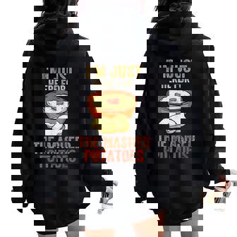 Thanksgiving Saying Mashed Potatoes Turkey Women Oversized Hoodie Back Print | Mazezy