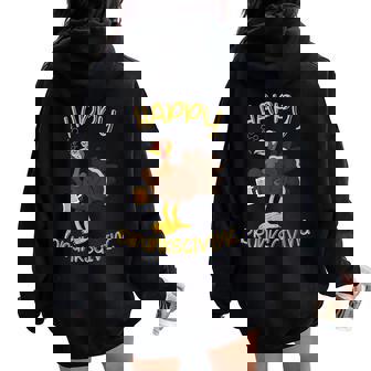 Happy Drunksgiving Friends Family Thanksgiving Drunks Giving Women Oversized Hoodie Back Print | Mazezy