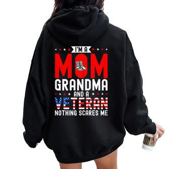 I'm A Mom Grandma And A Veteran Female Veteran Grandmother Women Oversized Hoodie Back Print | Mazezy