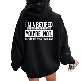 I'm A Retired Precision Instrument Repairer You Are Not Reti Women Oversized Hoodie Back Print | Mazezy
