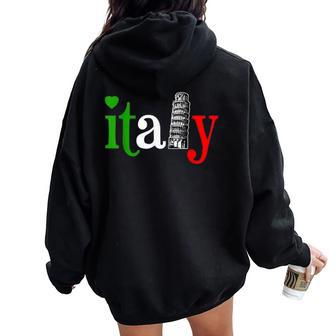 Italy Lovers Italian Flag Italia For MenWomenYouthKid Women Oversized Hoodie Back Print | Mazezy