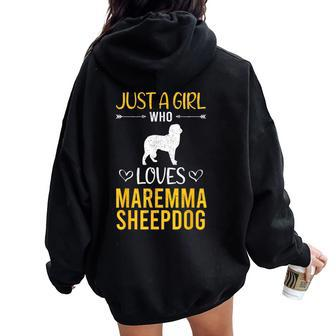 Just A Girl Who Loves Maremma Sheepdog Dog Lover Women Oversized Hoodie Back Print | Mazezy