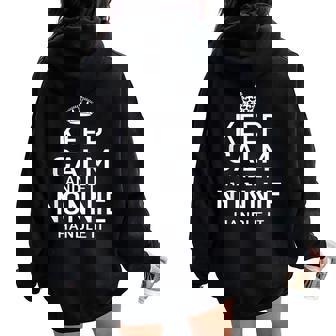 Keep Calm And Let Nonnie Handle It Grandma Women Oversized Hoodie Back Print | Mazezy
