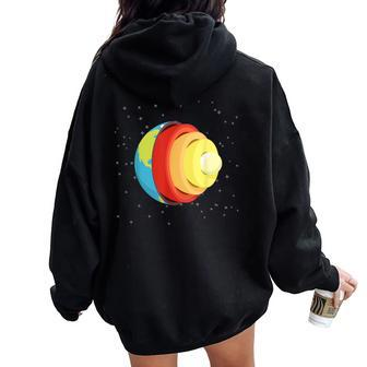 Layers Of The Earth Geology Teacher Student Women Oversized Hoodie Back Print | Mazezy DE