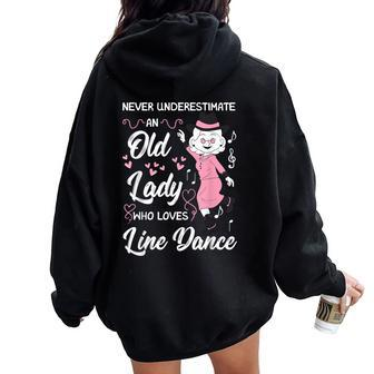 Line Dancing Choreographer Dance Teacher Grandma Dancer Women Oversized Hoodie Back Print | Mazezy