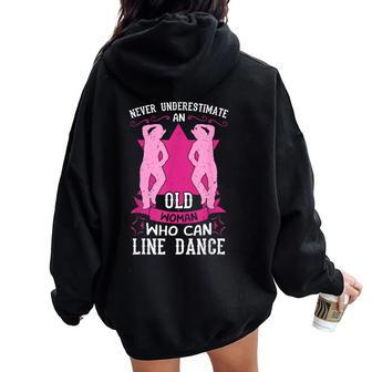 Line Dancing Dance Teacher Choreographer Dancer Grandma Women Oversized Hoodie Back Print | Mazezy