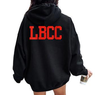 Long Beach City Vintage Arch College Women Oversized Hoodie Back Print - Monsterry UK