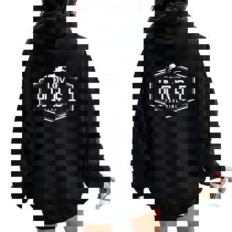 I Love Horse Farming Breeding Farmer Horses Farm Women Oversized Hoodie Back Print | Mazezy