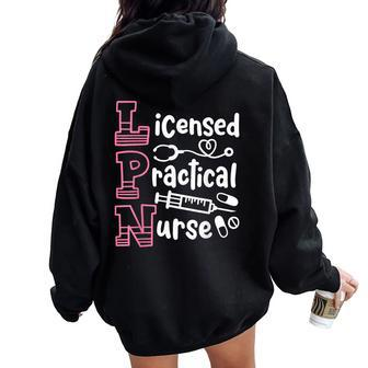 Lpn Licensed Practical Nurse Lpn Women Oversized Hoodie Back Print - Monsterry AU