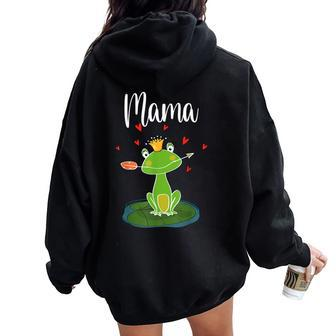 Mama Frog Cute Mother's Day Mom Mommy Women Oversized Hoodie Back Print | Mazezy