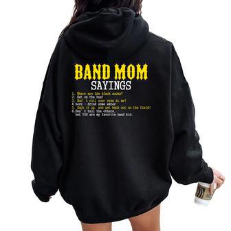 Marching Band Mom Sayings For Mothers Women Oversized Hoodie Back Print - Seseable