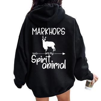Markhors Are My Spirit Animal For Goat Kid Women Oversized Hoodie Back Print | Mazezy