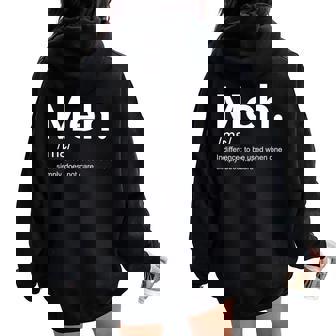 Meh Definition Indifference For And Women Women Oversized Hoodie Back Print | Mazezy
