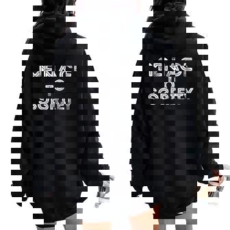 Menace To Sobriety Vintage Saying Sarcastic Beer Women Oversized Hoodie Back Print - Seseable