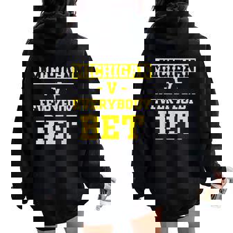 Michigan Bet For Michigan Bet Women Oversized Hoodie Back Print | Mazezy