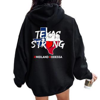 Midland Odessa West Texas Strong Midlandstrong Women Oversized Hoodie Back Print | Mazezy