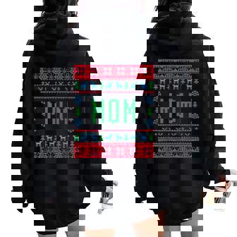 Mom Ugly Christmas Sweater Pjs Matching Family Pajamas Women Oversized Hoodie Back Print - Monsterry