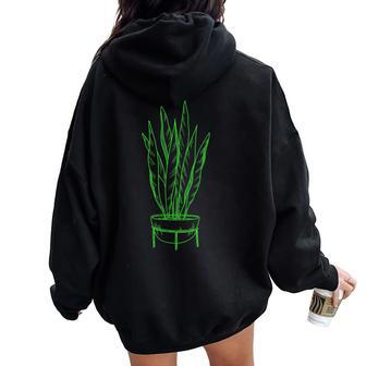 Mother In Law Tongue House Plant Snake Plants Women Oversized Hoodie Back Print | Mazezy AU