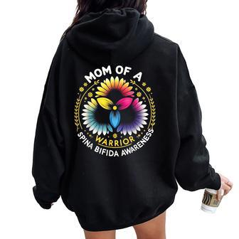Mother Of A Warrior Yellow For Spina Bifida Awareness Month Women Oversized Hoodie Back Print | Mazezy