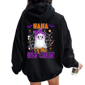 Nana Boo Crew Leopard Cute Ghost Grandma Halloween Costume Women Oversized Hoodie Back Print - Thegiftio UK