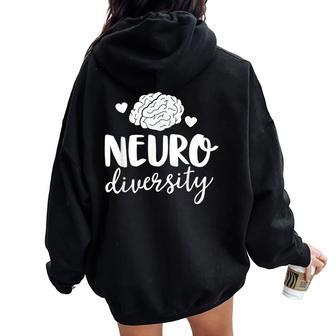 Neurodiversity Special Education Teacher Brain Sped Women Oversized Hoodie Back Print | Mazezy