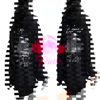 In October We Wear Pink Sunflower Football Breast Cancer Women Oversized Hoodie Back Print - Thegiftio