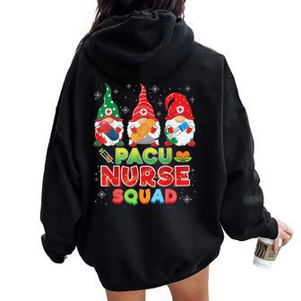 Pacu Nurse Squad Christmas Gnomes Ugly Sweater Gnome Merry Women Oversized Hoodie Back Print | Mazezy