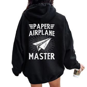 Paper Airplane Master Classroom Teacher Women Oversized Hoodie Back Print | Mazezy