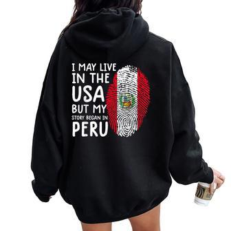 Peru Flag Peruvian For Peru Men Women Oversized Hoodie Back Print | Mazezy
