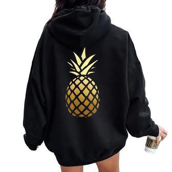 Pineapple Gold Cute Beach T For Kid Vacation Women Oversized Hoodie Back Print - Seseable