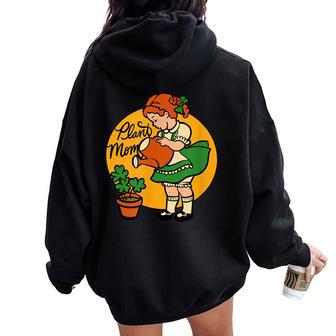 Plant Mom Oxalis Shamrock Women Oversized Hoodie Back Print | Mazezy