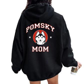 Pomsky Mom Dog Mother Women Oversized Hoodie Back Print | Mazezy