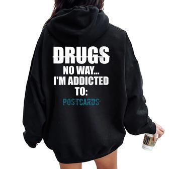 Postcards Collecting Distressed Vintage Quote Women Oversized Hoodie Back Print | Mazezy
