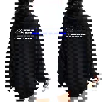 Protect And Serve In Fresno Police Flag Pd Women Oversized Hoodie Back Print | Mazezy