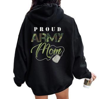 Proud Army Mom Cute Military Mama Usa Women Oversized Hoodie Back Print | Mazezy