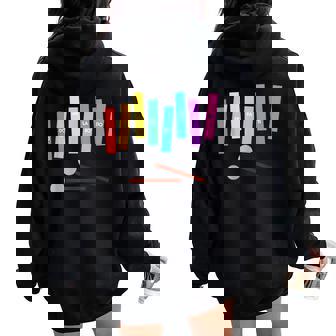 Rainbow Music Xylophone Women Oversized Hoodie Back Print | Mazezy