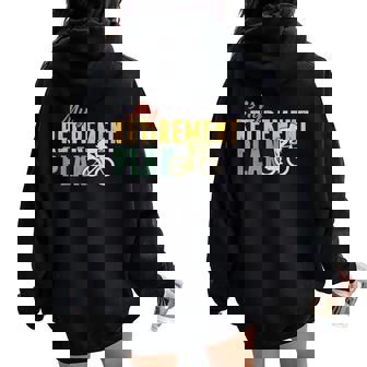Retired Hobbies Cycling Bike Women Oversized Hoodie Back Print | Mazezy