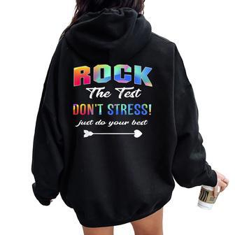 Rock The Test School Professor Teacher Joke Women Oversized Hoodie Back Print | Mazezy