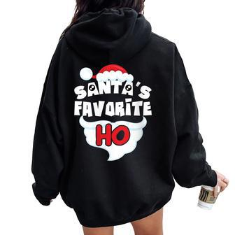 Santa's Favorite Ho Ugly Christmas Sweater Women Oversized Hoodie Back Print | Mazezy
